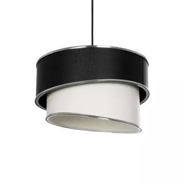 GLOBOSTAR® SONIA  Μοντέρνο Κρεμαστό Φωτιστικό Οροφής με Ντουί 1 x E27 AC 220-240V IP20 - Λευκό & Μαύρο - Μ30 x Π30 x Υ24cm