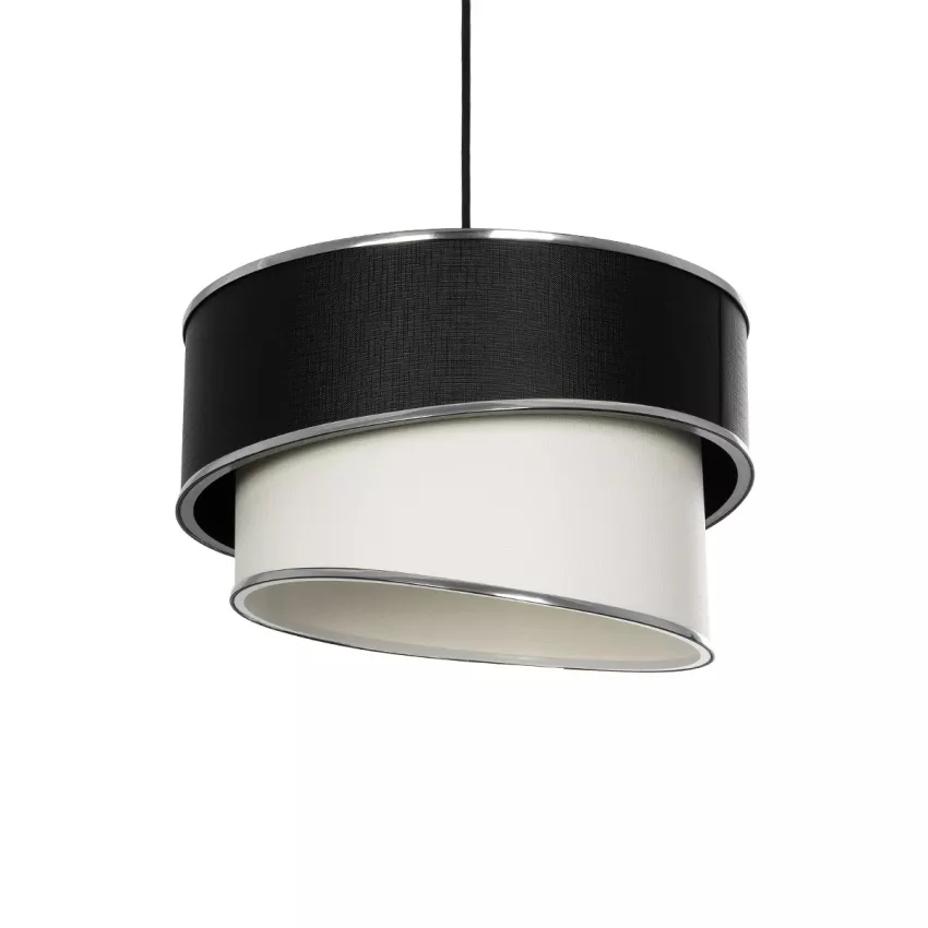 GLOBOSTAR® SONIA  Μοντέρνο Κρεμαστό Φωτιστικό Οροφής με Ντουί 1 x E27 AC 220-240V IP20 - Λευκό & Μαύρο - Μ30 x Π30 x Υ24cm