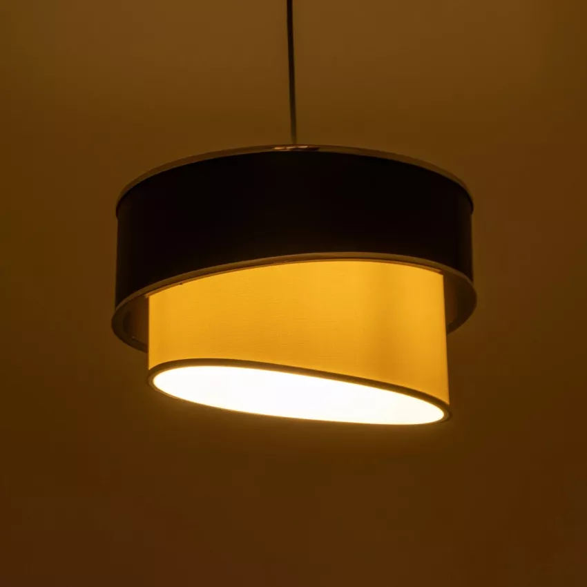 GLOBOSTAR® SONIA  Μοντέρνο Κρεμαστό Φωτιστικό Οροφής με Ντουί 1 x E27 AC 220-240V IP20 - Λευκό & Μαύρο - Μ30 x Π30 x Υ24cm