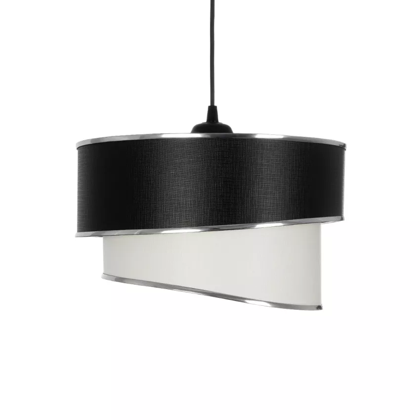 GLOBOSTAR® SONIA  Μοντέρνο Κρεμαστό Φωτιστικό Οροφής με Ντουί 1 x E27 AC 220-240V IP20 - Λευκό & Μαύρο - Μ30 x Π30 x Υ24cm