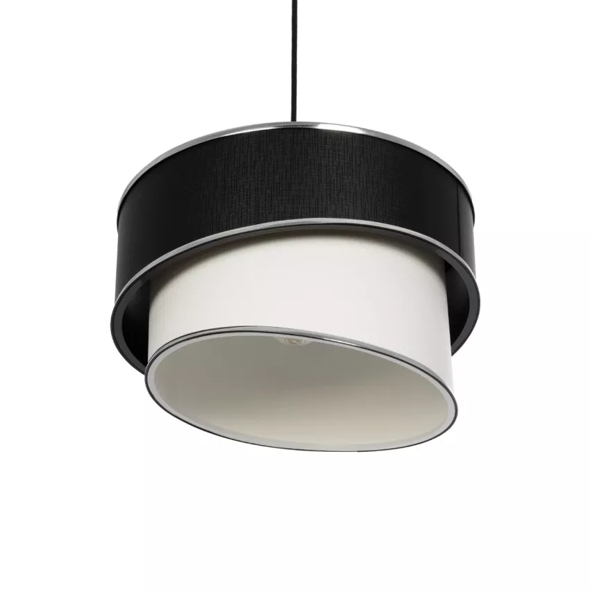 GLOBOSTAR® SONIA  Μοντέρνο Κρεμαστό Φωτιστικό Οροφής με Ντουί 1 x E27 AC 220-240V IP20 - Λευκό & Μαύρο - Μ30 x Π30 x Υ24cm