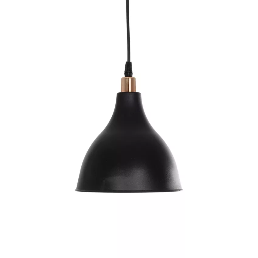 GLOBOSTAR® RADE  Μοντέρνο Κρεμαστό Φωτιστικό Οροφής με Ντουί 1 x E27 AC 220-240V IP20 - Μαύρο & Χάλκινο - Μ18.5 x Π18.5 x Υ23cm