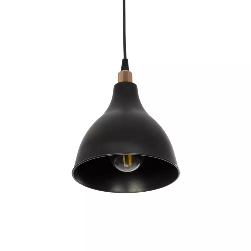 GLOBOSTAR® RADE  Μοντέρνο Κρεμαστό Φωτιστικό Οροφής με Ντουί 1 x E27 AC 220-240V IP20 - Μαύρο & Χάλκινο - Μ18.5 x Π18.5 x Υ23cm