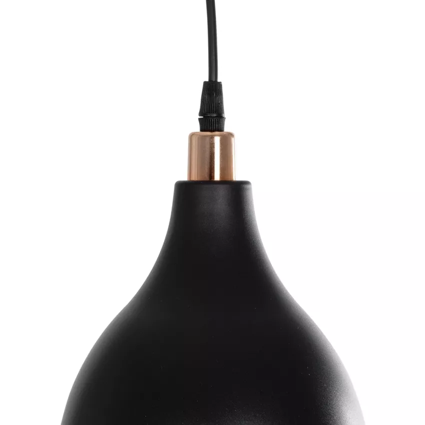 GLOBOSTAR® RADE  Μοντέρνο Κρεμαστό Φωτιστικό Οροφής με Ντουί 1 x E27 AC 220-240V IP20 - Μαύρο & Χάλκινο - Μ18.5 x Π18.5 x Υ23cm