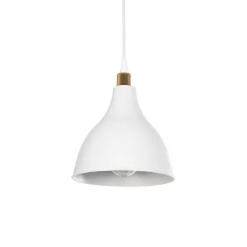 GLOBOSTAR® RADE  Μοντέρνο Κρεμαστό Φωτιστικό Οροφής με Ντουί 1 x E27 AC 220-240V IP20 - Λευκό & Χρυσό - Μ18.5 x Π18.5 x Υ23cm