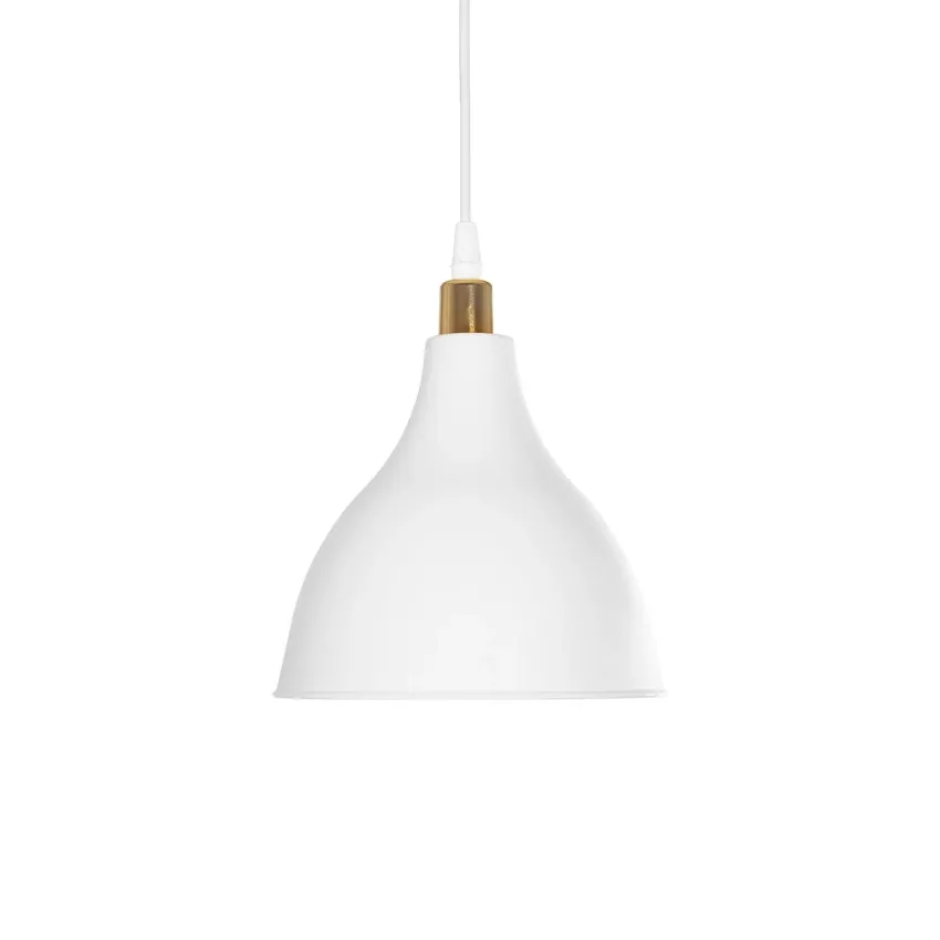 GLOBOSTAR® RADE  Μοντέρνο Κρεμαστό Φωτιστικό Οροφής με Ντουί 1 x E27 AC 220-240V IP20 - Λευκό & Χρυσό - Μ18.5 x Π18.5 x Υ23cm