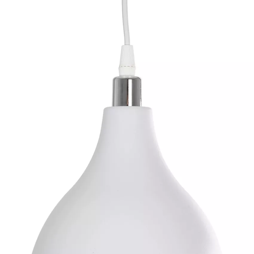 GLOBOSTAR® RADE  Μοντέρνο Κρεμαστό Φωτιστικό Οροφής με Ντουί 1 x E27 AC 220-240V IP20 - Λευκό & Ασημί - Μ18.5 x Π18.5 x Υ23cm