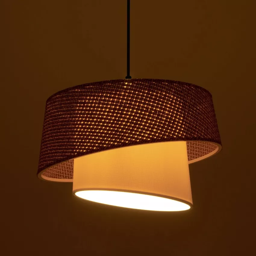 GLOBOSTAR® ALINA  Μοντέρνο Κρεμαστό Φωτιστικό Οροφής με Ντουί 1 x E27 AC 220-240V IP20 - Γκρι & Λευκό - Μ30 x Π30 x Υ20cm