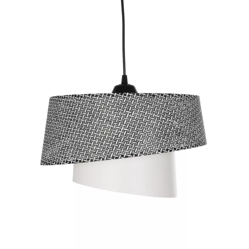 GLOBOSTAR® ALINA  Μοντέρνο Κρεμαστό Φωτιστικό Οροφής με Ντουί 1 x E27 AC 220-240V IP20 - Γκρι & Λευκό - Μ30 x Π30 x Υ20cm