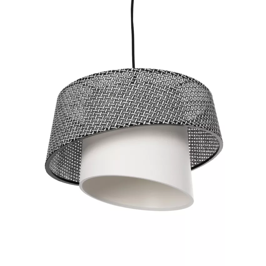 GLOBOSTAR® ALINA  Μοντέρνο Κρεμαστό Φωτιστικό Οροφής με Ντουί 1 x E27 AC 220-240V IP20 - Γκρι & Λευκό - Μ30 x Π30 x Υ20cm