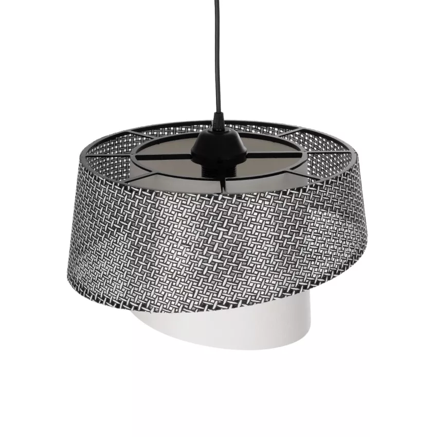 GLOBOSTAR® ALINA  Μοντέρνο Κρεμαστό Φωτιστικό Οροφής με Ντουί 1 x E27 AC 220-240V IP20 - Γκρι & Λευκό - Μ30 x Π30 x Υ20cm