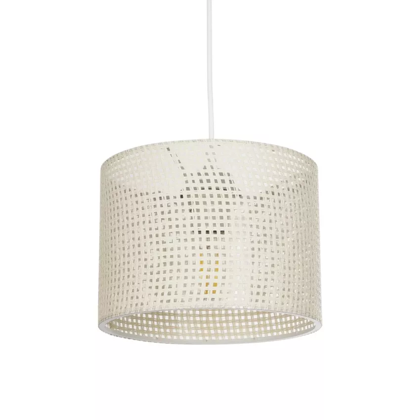 CLAIRIE  Μοντέρνο Κρεμαστό Φωτιστικό Καπέλο Μονόφωτο 1 x E27 IP20 Λευκό Ύφασμα - Μ22 x Π22 x Υ93cm