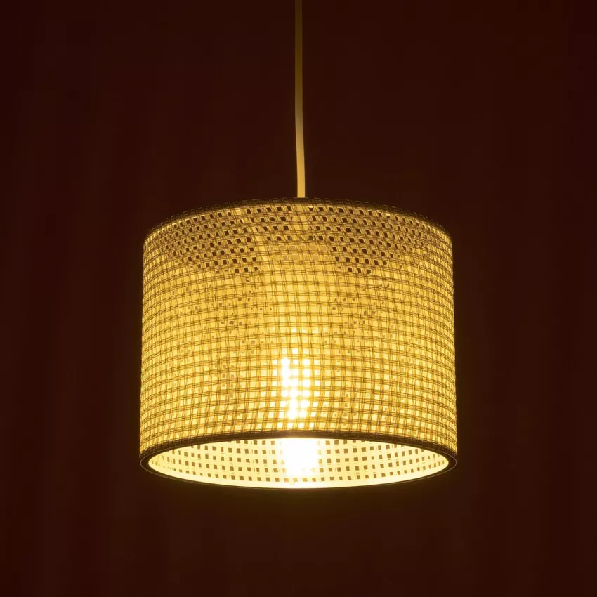 CLAIRIE  Μοντέρνο Κρεμαστό Φωτιστικό Καπέλο Μονόφωτο 1 x E27 IP20 Λευκό Ύφασμα - Μ22 x Π22 x Υ93cm