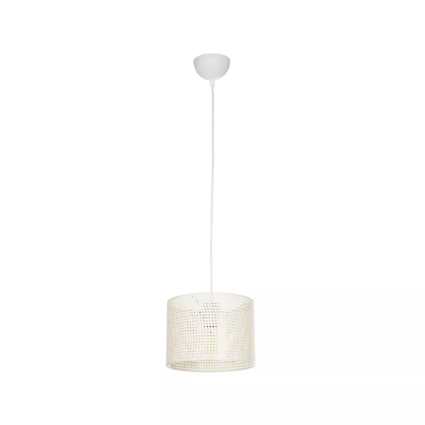 CLAIRIE  Μοντέρνο Κρεμαστό Φωτιστικό Καπέλο Μονόφωτο 1 x E27 IP20 Λευκό Ύφασμα - Μ22 x Π22 x Υ93cm