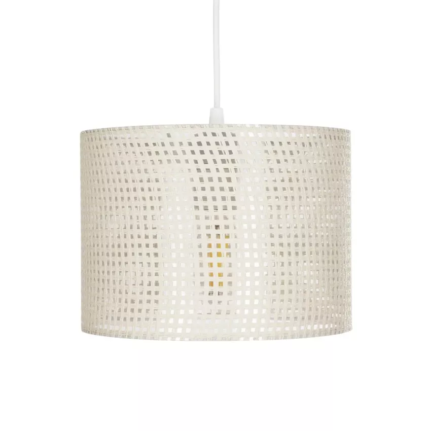 CLAIRIE  Μοντέρνο Κρεμαστό Φωτιστικό Καπέλο Μονόφωτο 1 x E27 IP20 Λευκό Ύφασμα - Μ22 x Π22 x Υ93cm