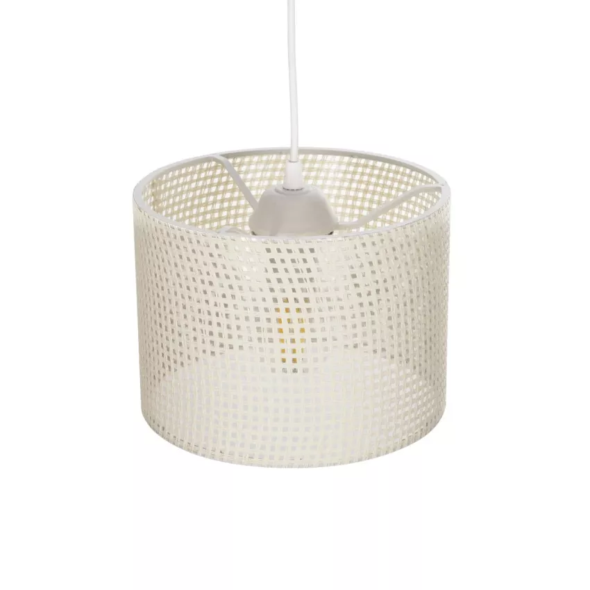 CLAIRIE  Μοντέρνο Κρεμαστό Φωτιστικό Καπέλο Μονόφωτο 1 x E27 IP20 Λευκό Ύφασμα - Μ22 x Π22 x Υ93cm