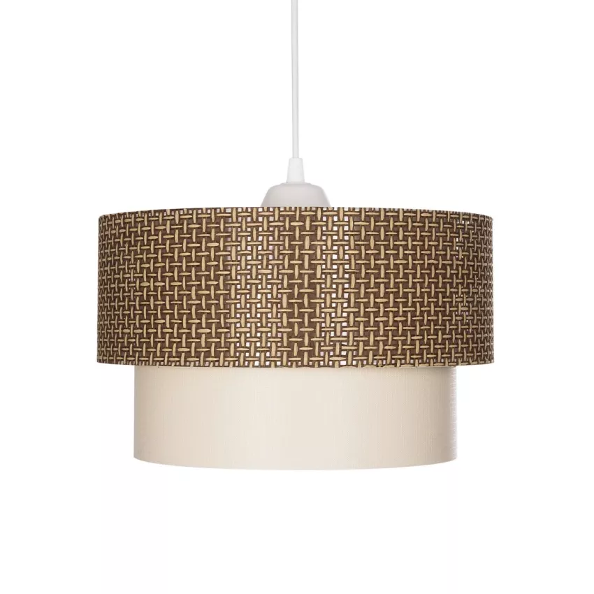 GLOBOSTAR® SISSIE  Μοντέρνο Κρεμαστό Φωτιστικό Οροφής με Ντουί 1 x E27 AC 220-240V IP20 - Καφέ & Μπεζ - Μ30 x Π30 x Υ23cm