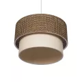 GLOBOSTAR® SISSIE  Μοντέρνο Κρεμαστό Φωτιστικό Οροφής με Ντουί 1 x E27 AC 220-240V IP20 - Καφέ & Μπεζ - Μ30 x Π30 x Υ23cm