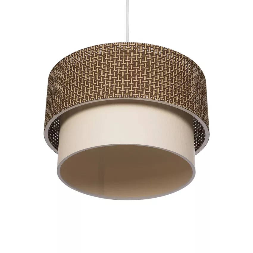 GLOBOSTAR® SISSIE  Μοντέρνο Κρεμαστό Φωτιστικό Οροφής με Ντουί 1 x E27 AC 220-240V IP20 - Καφέ & Μπεζ - Μ30 x Π30 x Υ23cm