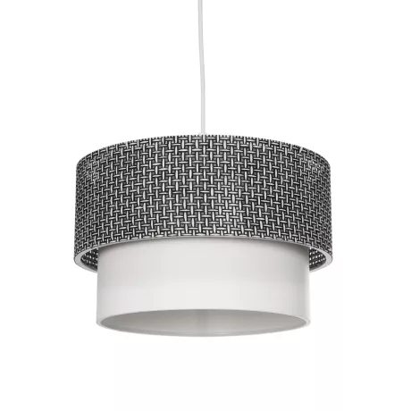 GLOBOSTAR® SISSIE  Μοντέρνο Κρεμαστό Φωτιστικό Οροφής με Ντουί 1 x E27 AC 220-240V IP20 - Μαύρο & Λευκό - Μ30 x Π30 x Υ23cm