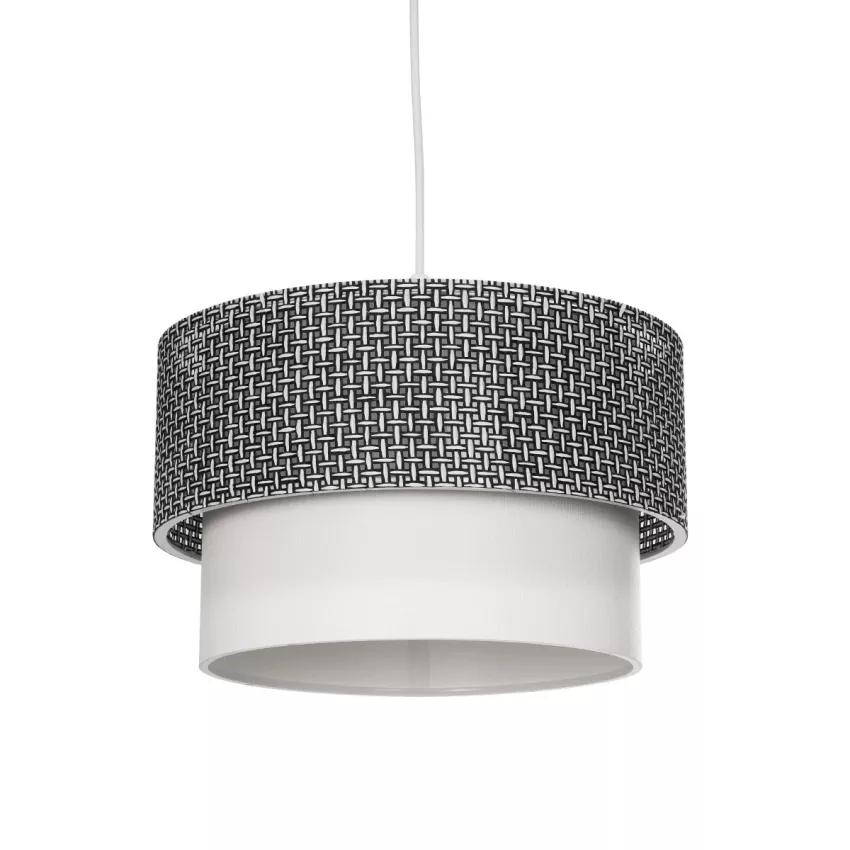 GLOBOSTAR® SISSIE  Μοντέρνο Κρεμαστό Φωτιστικό Οροφής με Ντουί 1 x E27 AC 220-240V IP20 - Μαύρο & Λευκό - Μ30 x Π30 x Υ23cm