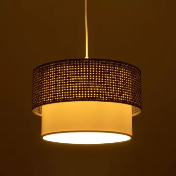 GLOBOSTAR® SISSIE  Μοντέρνο Κρεμαστό Φωτιστικό Οροφής με Ντουί 1 x E27 AC 220-240V IP20 - Μαύρο & Λευκό - Μ30 x Π30 x Υ23cm