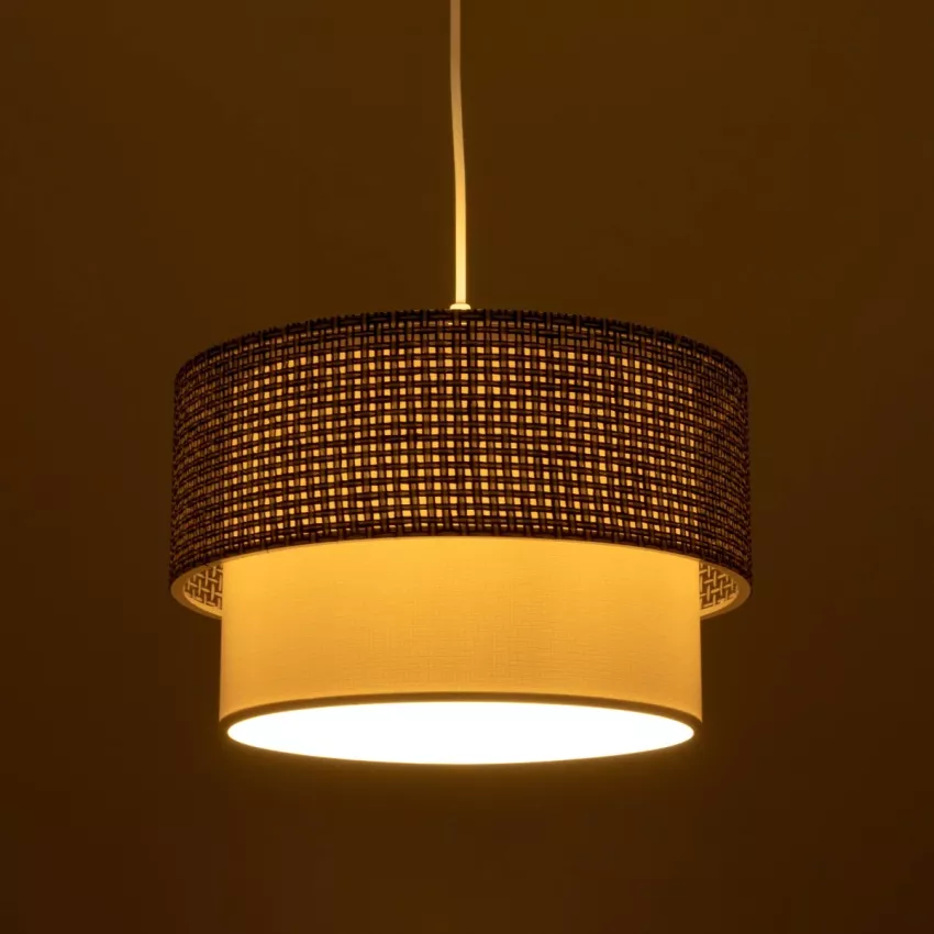 GLOBOSTAR® SISSIE  Μοντέρνο Κρεμαστό Φωτιστικό Οροφής με Ντουί 1 x E27 AC 220-240V IP20 - Μαύρο & Λευκό - Μ30 x Π30 x Υ23cm