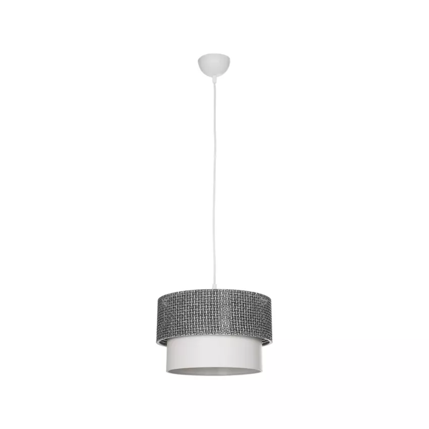 GLOBOSTAR® SISSIE  Μοντέρνο Κρεμαστό Φωτιστικό Οροφής με Ντουί 1 x E27 AC 220-240V IP20 - Μαύρο & Λευκό - Μ30 x Π30 x Υ23cm