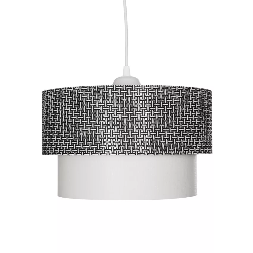 GLOBOSTAR® SISSIE  Μοντέρνο Κρεμαστό Φωτιστικό Οροφής με Ντουί 1 x E27 AC 220-240V IP20 - Μαύρο & Λευκό - Μ30 x Π30 x Υ23cm