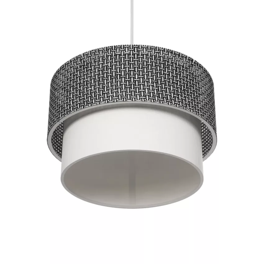 GLOBOSTAR® SISSIE  Μοντέρνο Κρεμαστό Φωτιστικό Οροφής με Ντουί 1 x E27 AC 220-240V IP20 - Μαύρο & Λευκό - Μ30 x Π30 x Υ23cm