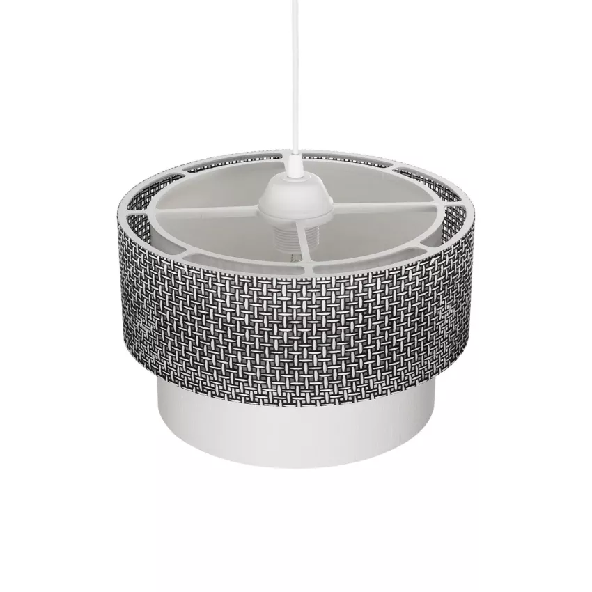 GLOBOSTAR® SISSIE  Μοντέρνο Κρεμαστό Φωτιστικό Οροφής με Ντουί 1 x E27 AC 220-240V IP20 - Μαύρο & Λευκό - Μ30 x Π30 x Υ23cm