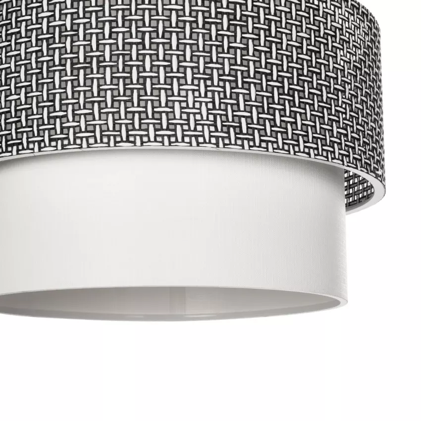 GLOBOSTAR® SISSIE  Μοντέρνο Κρεμαστό Φωτιστικό Οροφής με Ντουί 1 x E27 AC 220-240V IP20 - Μαύρο & Λευκό - Μ30 x Π30 x Υ23cm