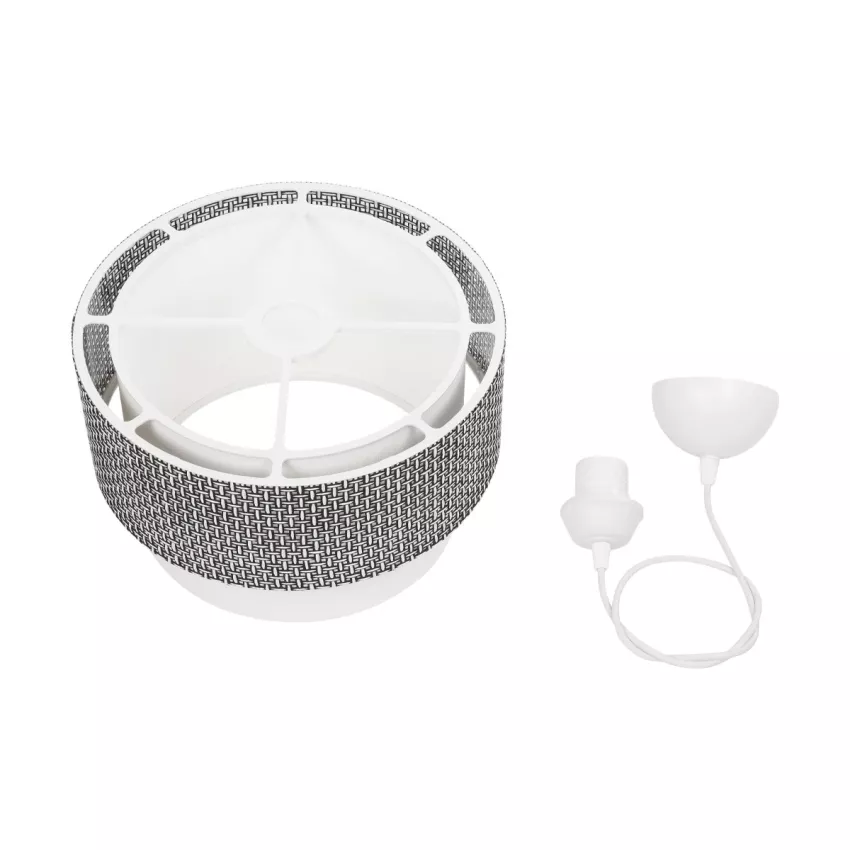 GLOBOSTAR® SISSIE  Μοντέρνο Κρεμαστό Φωτιστικό Οροφής με Ντουί 1 x E27 AC 220-240V IP20 - Μαύρο & Λευκό - Μ30 x Π30 x Υ23cm
