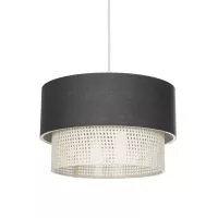 GLOBOSTAR® SISSIE  Μοντέρνο Κρεμαστό Φωτιστικό Οροφής με Ντουί 1 x E27 AC 220-240V IP20 - Μαύρο & Μπεζ - Μ30 x Π30 x Υ23cm