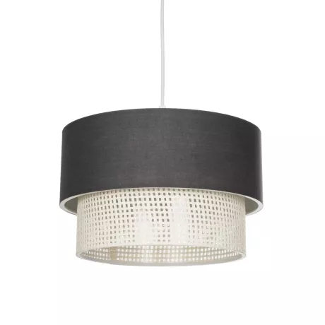 GLOBOSTAR® SISSIE  Μοντέρνο Κρεμαστό Φωτιστικό Οροφής με Ντουί 1 x E27 AC 220-240V IP20 - Μαύρο & Μπεζ - Μ30 x Π30 x Υ23cm