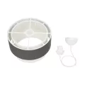 GLOBOSTAR® SISSIE  Μοντέρνο Κρεμαστό Φωτιστικό Οροφής με Ντουί 1 x E27 AC 220-240V IP20 - Μαύρο & Μπεζ - Μ30 x Π30 x Υ23cm