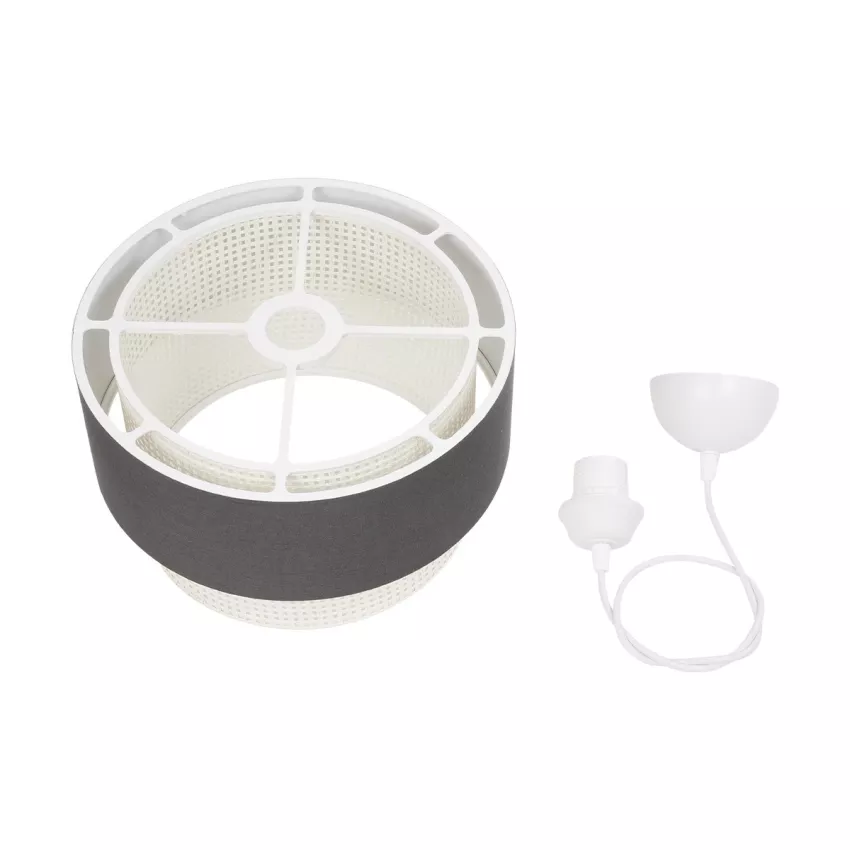 GLOBOSTAR® SISSIE  Μοντέρνο Κρεμαστό Φωτιστικό Οροφής με Ντουί 1 x E27 AC 220-240V IP20 - Μαύρο & Μπεζ - Μ30 x Π30 x Υ23cm