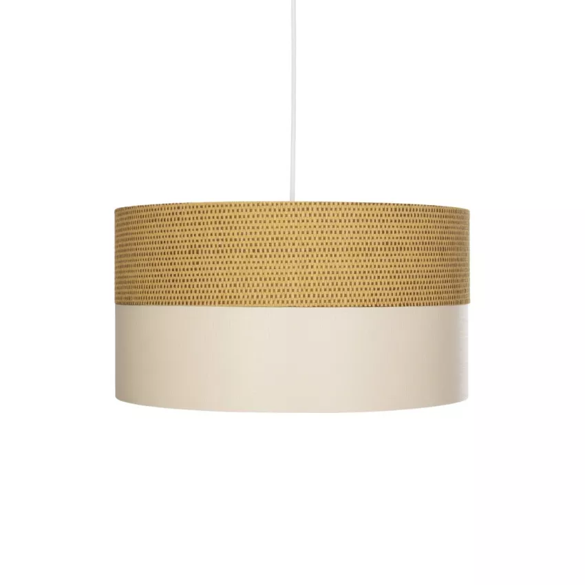 LIVA Μοντέρνο Κρεμαστό Φωτιστικό Καπέλο Μονόφωτο 1 x E27 IP20 Καφέ & Λευκό Ύφασμα - Μ38 x Π38 x Υ95cm LIVA Μοντέρνο Κρεμαστό Φωτιστικό Καπέλο Μονόφωτο 1 x E27 IP20 Καφέ & Λευκό Ύφασμα - Μ38 x Π38 x Υ95cm