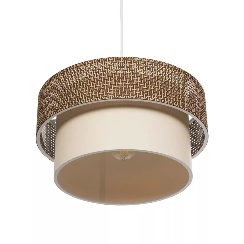 GLOBOSTAR® LIVA Μοντέρνο Κρεμαστό Φωτιστικό Οροφής με Ντουί 1 x E27 AC 220-240V IP20 - Καφέ & Μπεζ - Μ38 x Π38 x Υ30cm GLOBOSTAR® LIVA Μοντέρνο Κρεμαστό Φωτιστικό Οροφής με Ντουί 1 x E27 AC 220-240V IP20 - Καφέ & Μπεζ - Μ38 x Π38 x Υ30cm