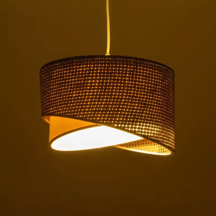 LILI Μοντέρνο Κρεμαστό Φωτιστικό Καπέλο Μονόφωτο 1 x E27 IP20 Καφέ & Μπεζ Ύφασμα - Μ30 x Π30 x Υ95cm LILI Μοντέρνο Κρεμαστό Φωτιστικό Καπέλο Μονόφωτο 1 x E27 IP20 Καφέ & Μπεζ Ύφασμα - Μ30 x Π30 x Υ95cm