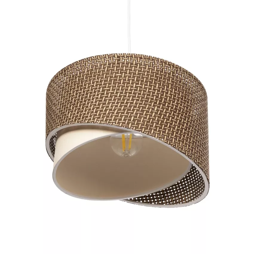 LILI Μοντέρνο Κρεμαστό Φωτιστικό Καπέλο Μονόφωτο 1 x E27 IP20 Καφέ & Μπεζ Ύφασμα - Μ30 x Π30 x Υ95cm LILI Μοντέρνο Κρεμαστό Φωτιστικό Καπέλο Μονόφωτο 1 x E27 IP20 Καφέ & Μπεζ Ύφασμα - Μ30 x Π30 x Υ95cm