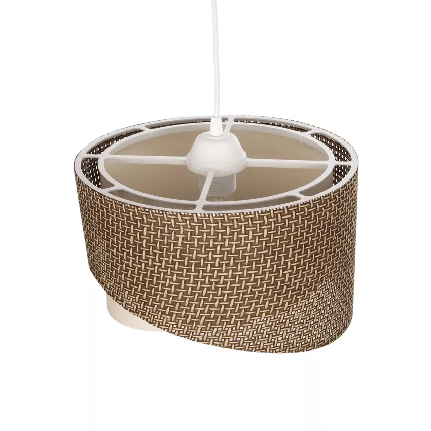 LILI Μοντέρνο Κρεμαστό Φωτιστικό Καπέλο Μονόφωτο 1 x E27 IP20 Καφέ & Μπεζ Ύφασμα - Μ30 x Π30 x Υ95cm LILI Μοντέρνο Κρεμαστό Φωτιστικό Καπέλο Μονόφωτο 1 x E27 IP20 Καφέ & Μπεζ Ύφασμα - Μ30 x Π30 x Υ95cm