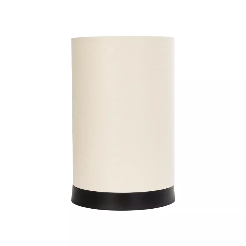 CYLINDER  Μοντέρνο Επιτραπέζιο Φωτιστικό Μονόφωτο 1 x E27 IP20 Μαύρη Βάση με Λευκό Υφασμα - Μ14 x Π14 x Υ21cm