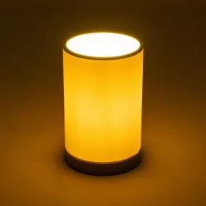 CYLINDER  Μοντέρνο Επιτραπέζιο Φωτιστικό Μονόφωτο 1 x E27 IP20 Μαύρη Βάση με Λευκό Υφασμα - Μ14 x Π14 x Υ21cm