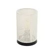 CYLINDER  Μοντέρνο Επιτραπέζιο Φωτιστικό Μονόφωτο 1 x E27 IP20 Μαύρη Βάση με Λευκό Διάτρητο Υφασμα - Μ14 x Π14 x Υ21cm