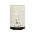 CYLINDER  Μοντέρνο Επιτραπέζιο Φωτιστικό Μονόφωτο 1 x E27 IP20 Μαύρη Βάση με Λευκό Διάτρητο Υφασμα - Μ14 x Π14 x Υ21cm