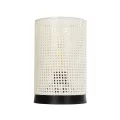 CYLINDER  Μοντέρνο Επιτραπέζιο Φωτιστικό Μονόφωτο 1 x E27 IP20 Μαύρη Βάση με Λευκό Διάτρητο Υφασμα - Μ14 x Π14 x Υ21cm