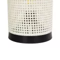 CYLINDER  Μοντέρνο Επιτραπέζιο Φωτιστικό Μονόφωτο 1 x E27 IP20 Μαύρη Βάση με Λευκό Διάτρητο Υφασμα - Μ14 x Π14 x Υ21cm