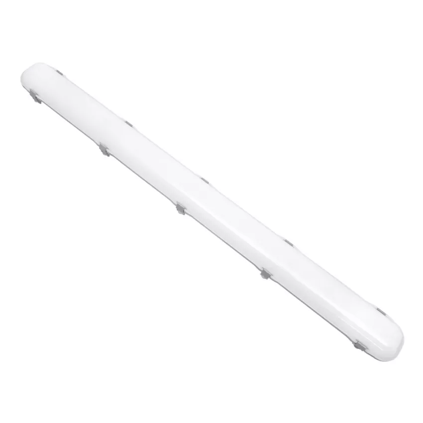 GLOBOSTAR® EMERGANO  120cm Γραμμικό Βιομηχανικό Φωτιστικό Tri-Proof Τεχνολογίας Emergency με Ενσωματωμένη Μπαταρία Li-Ion 3.7V 5000mAH & Αυτονομία 3 Ώρες LED 48W 6240lm 120° AC 220-240V Αδιάβροχο IP65 Ψυχρό Λευκό 6000K - LUMILEDs SMD Chip & TÜV SÜ