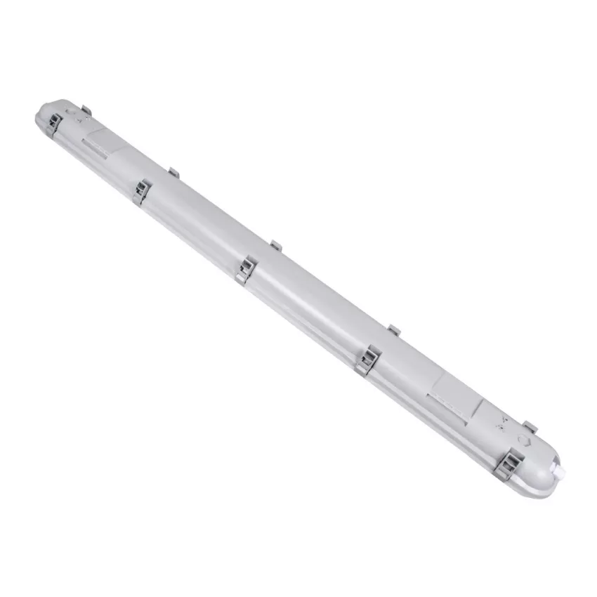 GLOBOSTAR® EMERGANO  120cm Γραμμικό Βιομηχανικό Φωτιστικό Tri-Proof Τεχνολογίας Emergency με Ενσωματωμένη Μπαταρία Li-Ion 3.7V 5000mAH & Αυτονομία 3 Ώρες LED 48W 6240lm 120° AC 220-240V Αδιάβροχο IP65 Ψυχρό Λευκό 6000K - LUMILEDs SMD Chip & TÜV SÜ